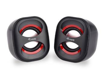 EQUIP LIFE MINI COLUNAS USB 6W PRETO/VERMELHO — miniatura 3