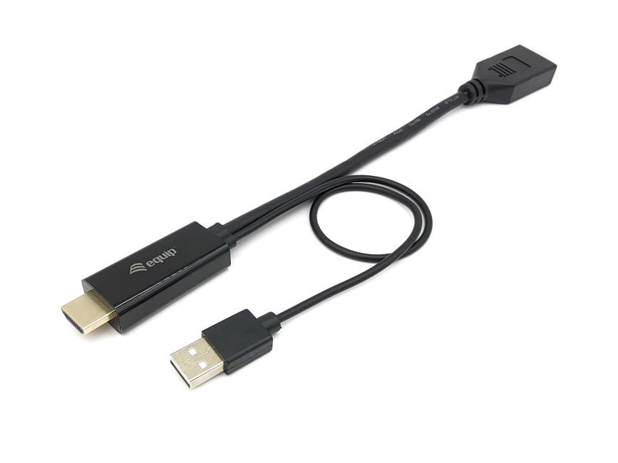 EQUIP ADAPTADOR HDMI / DISPLAYPORT M/F PRETO — miniatura 2