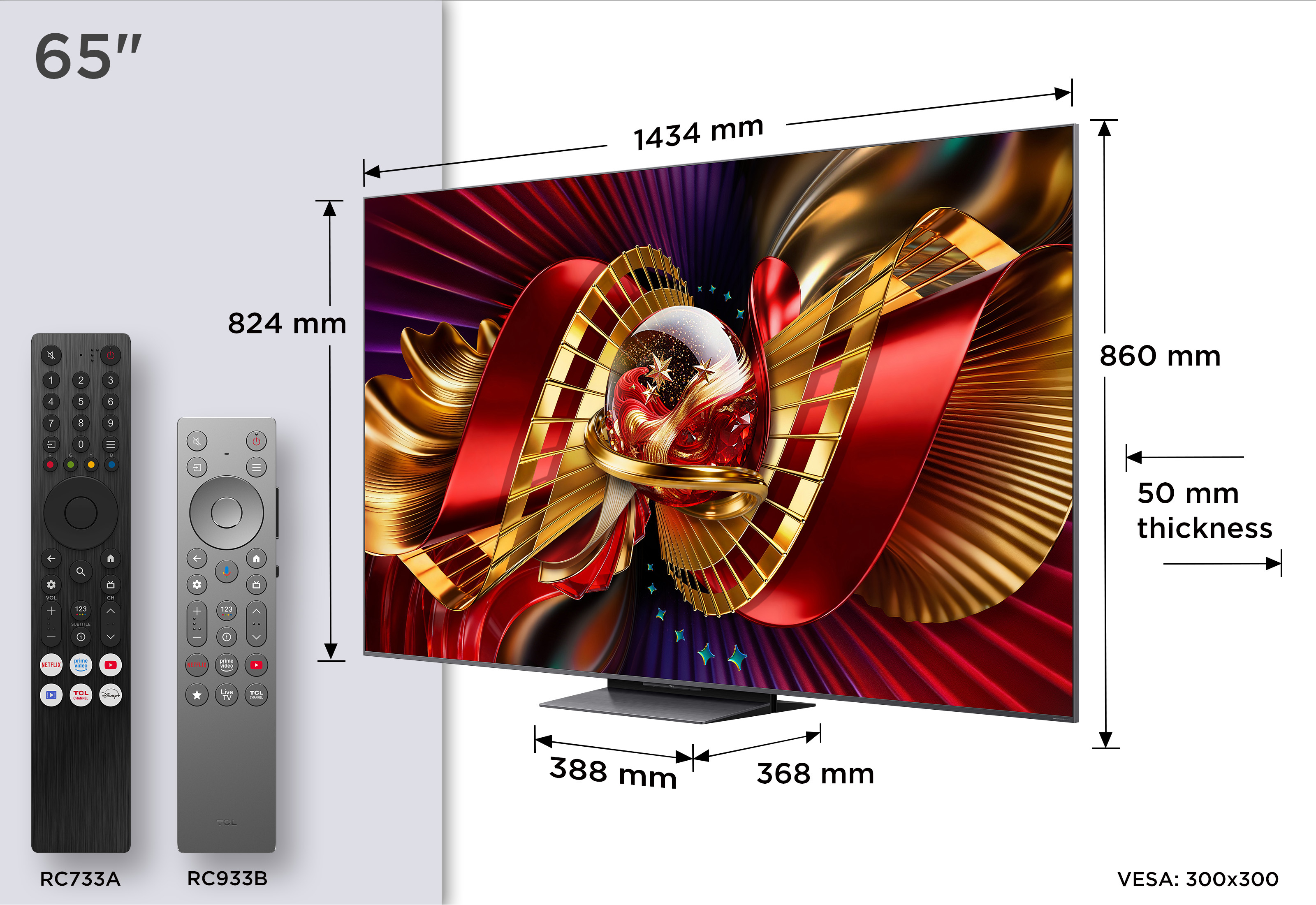TCL C8L Televisão Smart TV Series 65C8L (2026) 65"/165,1cm SQD-Mini LED 4K UHD Google TV — miniatura 9