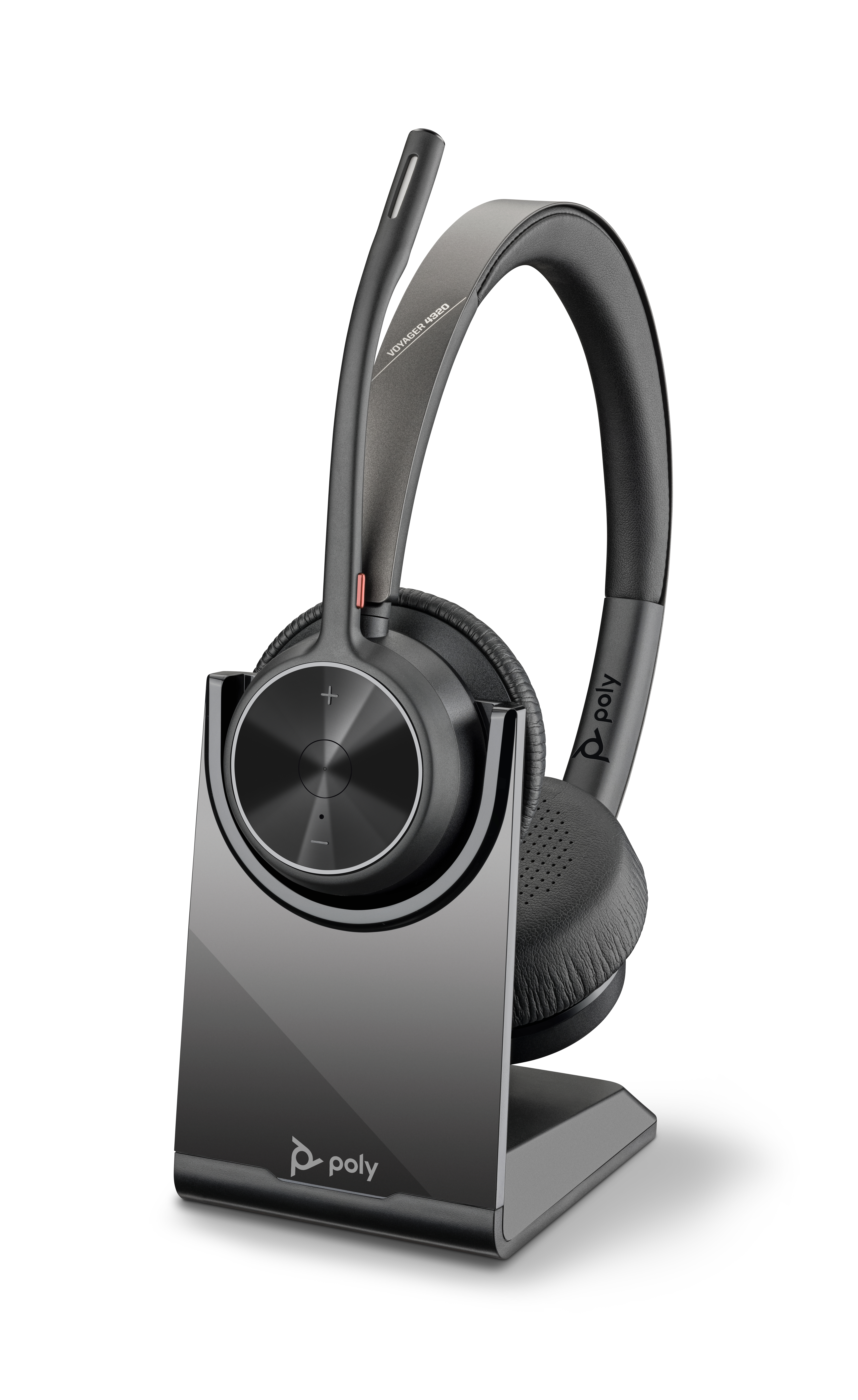 HP Poly Headset estéreo Poly Voyager 4320 UC com USB-A + Adaptador USB-A BT700 + Base de carregamento