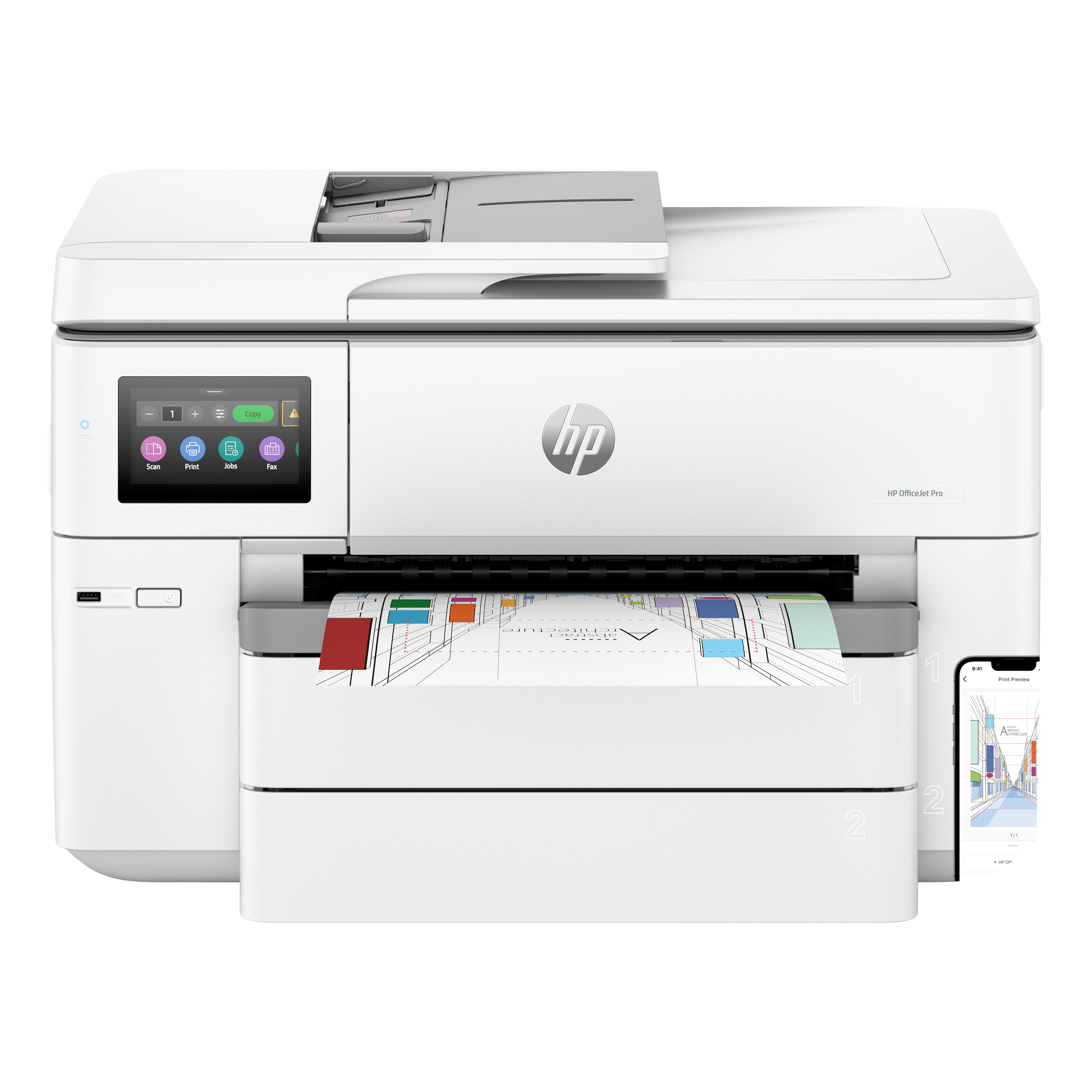 HP OfficeJet Pro 9730e Sem fios All-in-One Cor Impressora, Instant Ink; Impressão frente e verso