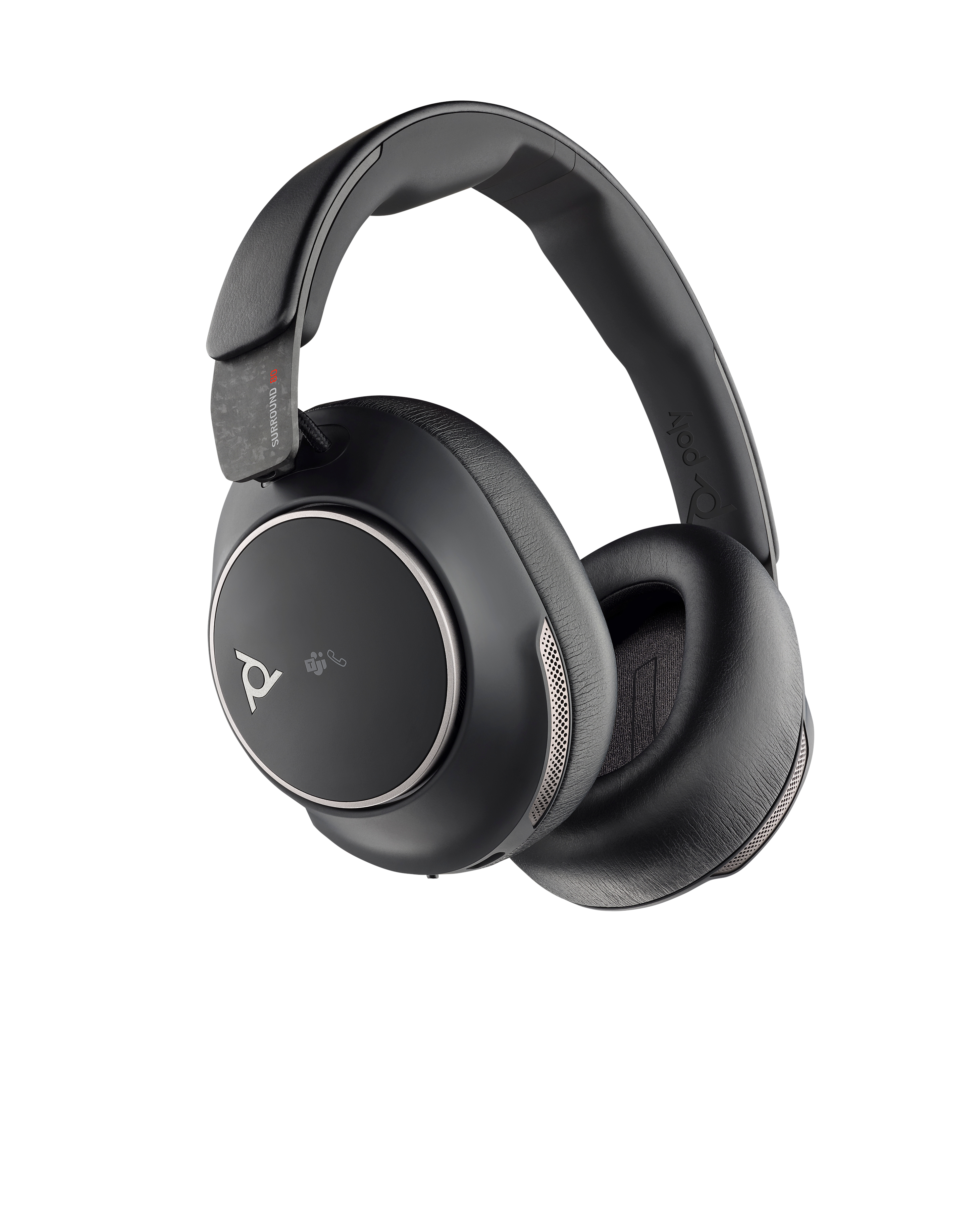 HP Poly Headset Poly Voyager Surround 80 UC com USB-C certificado para Microsoft Teams + Adaptador USB-C/A
