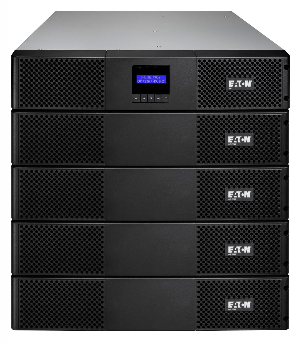 Eaton 9E - UPS (montável em bastidor / externo) - AC 200/220/230/240 V - 1800 watt - 2000 VA - 1 fase - 6 bateria x - ácido de chumbo - 7 Ah - RS-232, USB - conectores de saída: 6 - 2U - 19" - preto