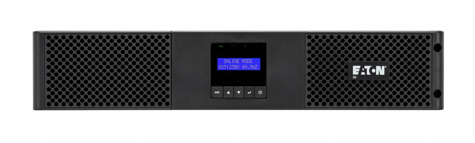 Eaton 9E - UPS (montável em bastidor / externo) - AC 200/220/230/240 V - 2700 watt - 3000 VA - 1 fase - 6 bateria x - ácido de chumbo - 9 Ah - RS-232, USB - conectores de saída: 7 - 2U - 19" - preto