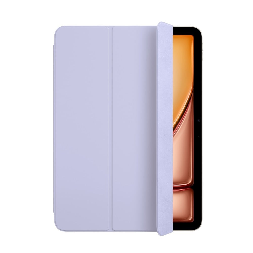 A Smart Folio para iPad Air (M2) pode ser ajustada em vários ângulos de utilização para ler, ver vídeos, escrever ou fazer chamadas FaceTime