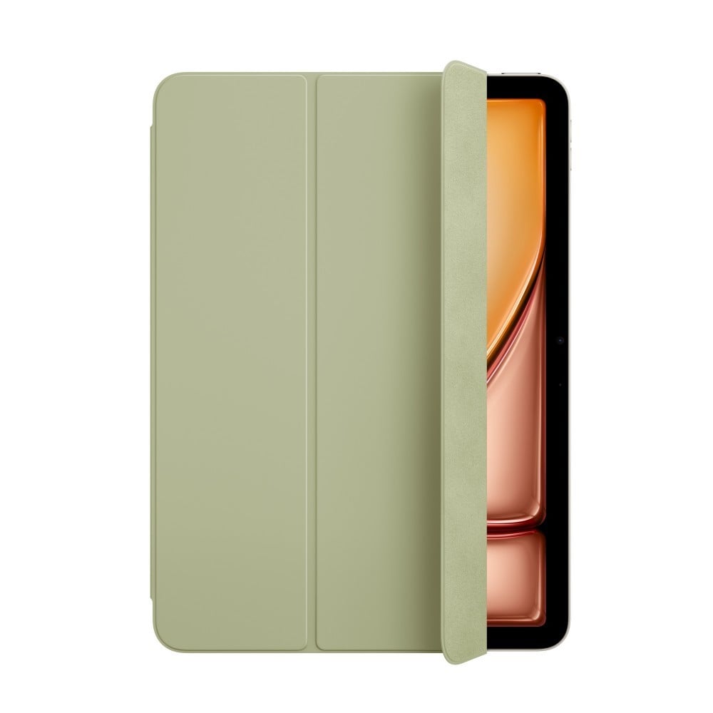A Smart Folio para iPad Air (M2) pode ser ajustada em vários ângulos de utilização para ler, ver vídeos, escrever ou fazer chamadas FaceTime