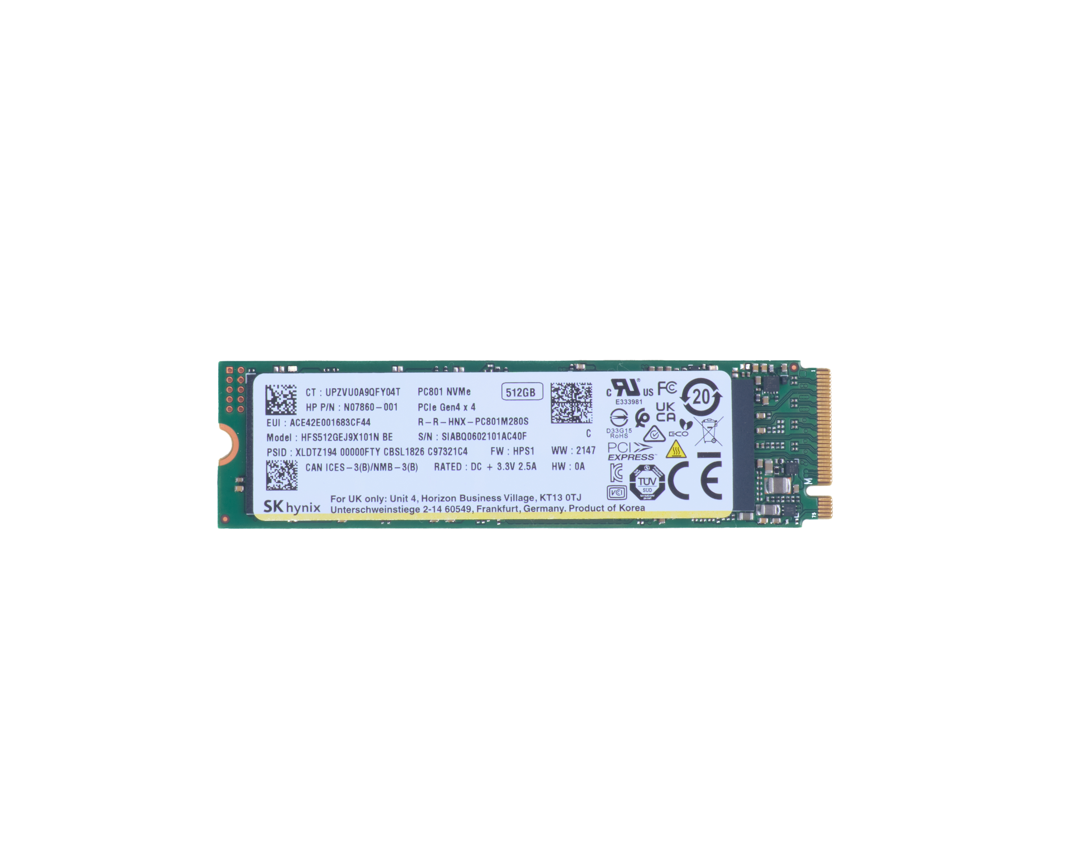 HP SSD PCIe 4 x4 NVMe de 512 GB