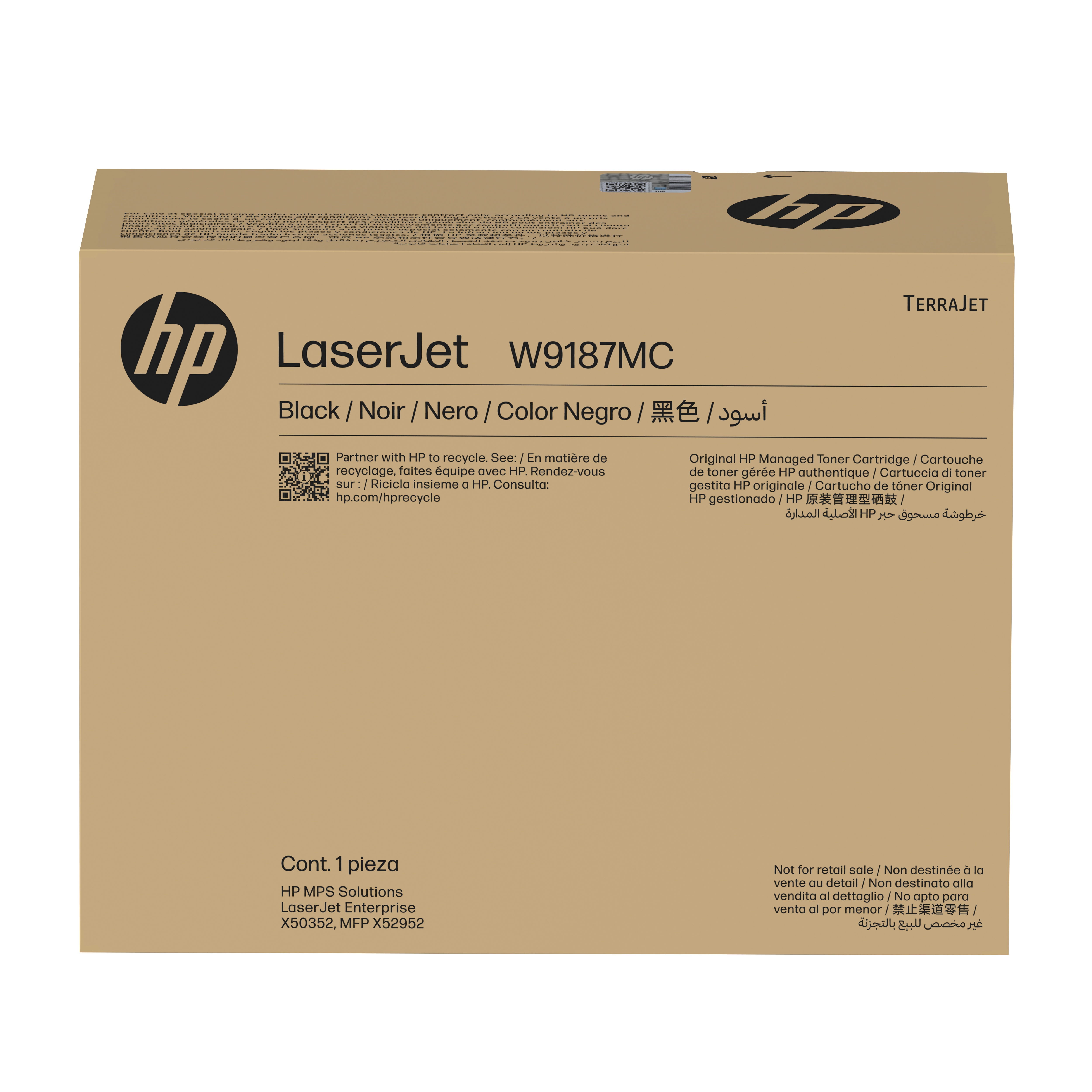 HP Toner LaserJet Preto Managed W9187MC