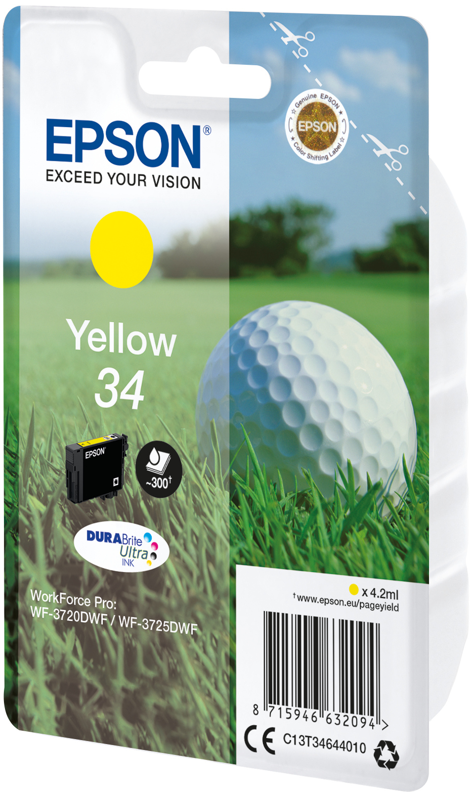 Epson Golf ball 34 Conjunto individual amarelo DURABrite Ultra Bola de golfe
