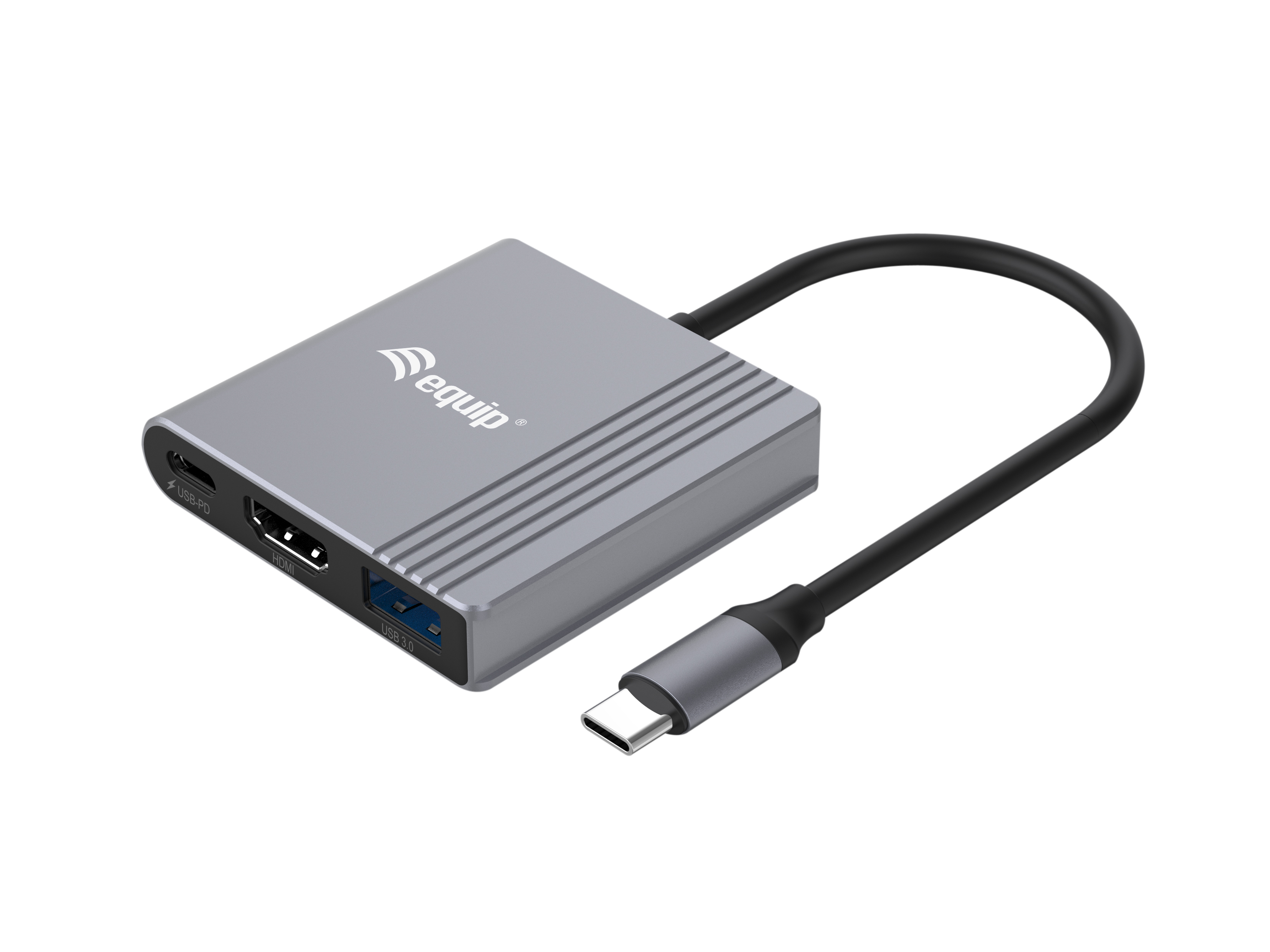 Equip Adaptador 3 em 1 USB-C para HDMI / USB-A / USB PD, 4K/60Hz, 100W USB PD
