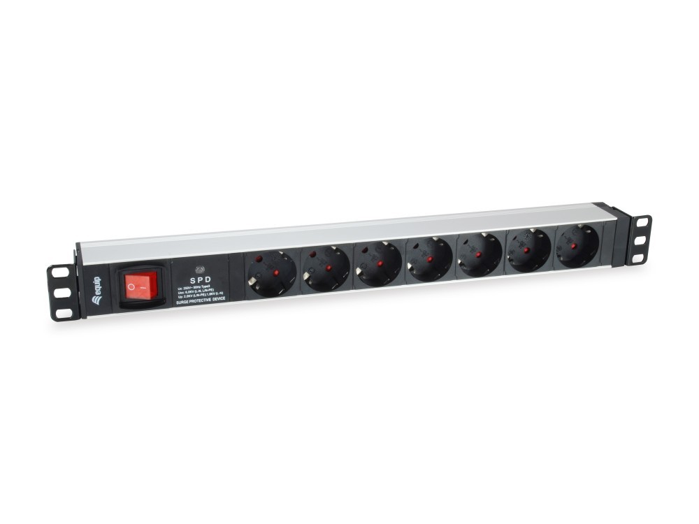 EQUIP REGUA 19" 7 TOMADAS SCHUKO PDU C/ INTE. E PROT.PICOS ALUMINIO