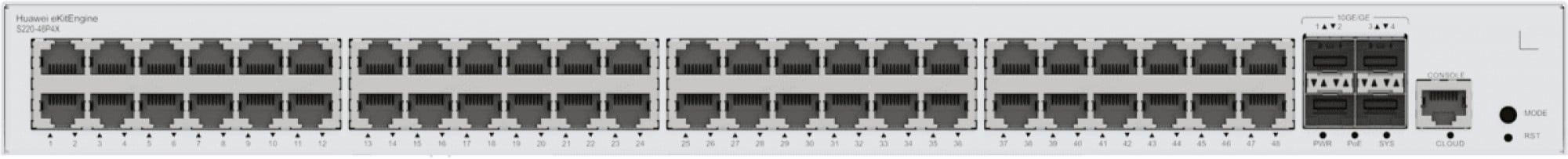 HUAWEI S220-48P4X 48 10/100/1000BASE-T PORTS380W POE+4 10GE SFP+PORTS #PROMO#