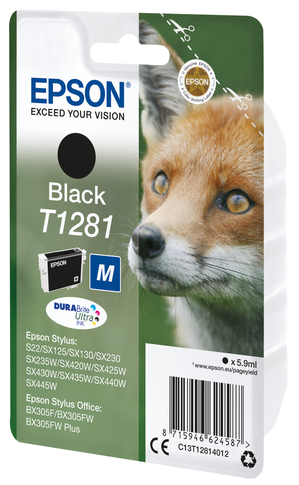 Epson Fox T1281 Conjunto individual preto DURABrite Ultra Raposa