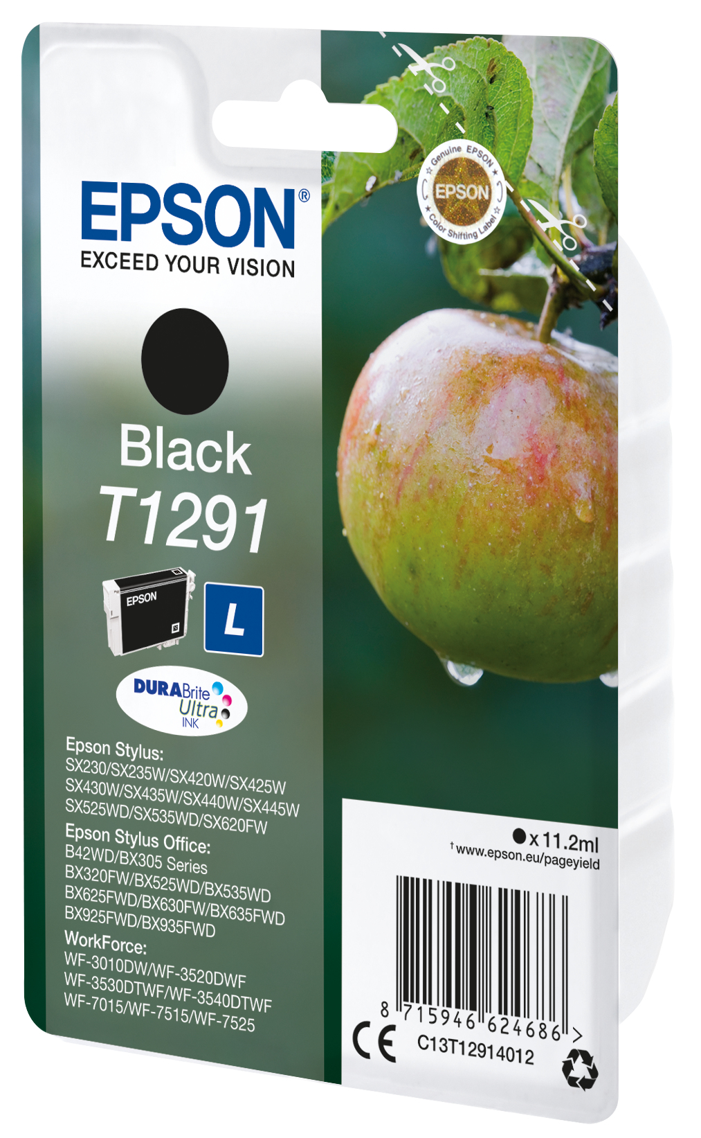Epson Apple T1291 Conjunto individual preto DURABrite Ultra Maçã