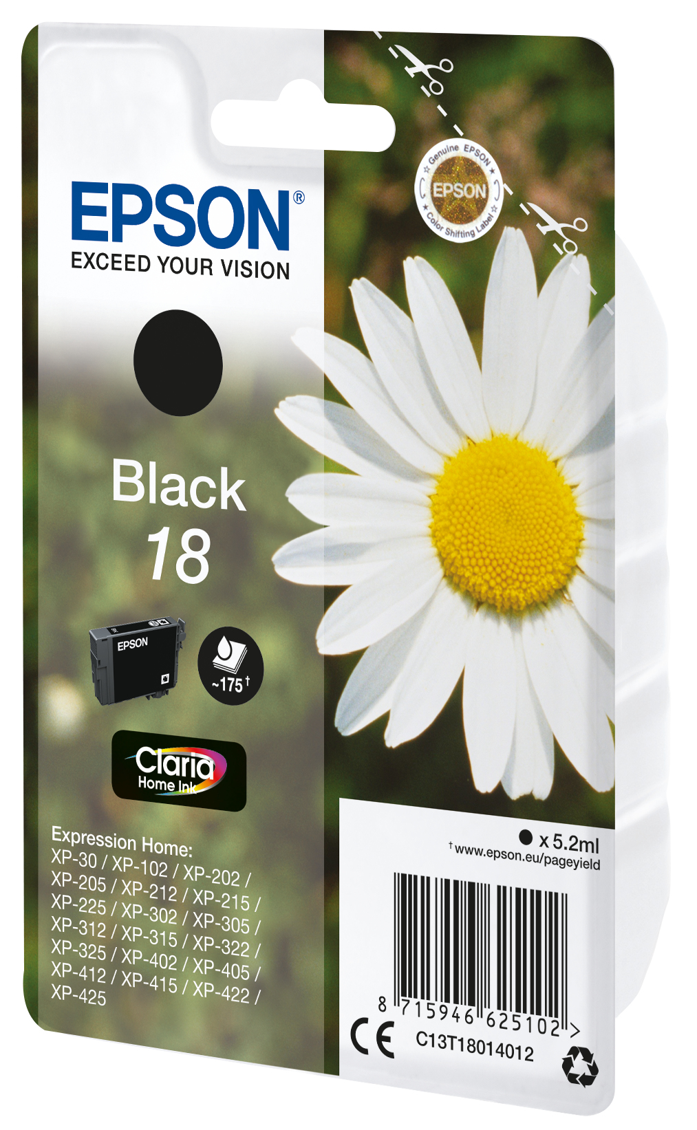 Epson Daisy 18 Conjunto individual preto Claria Home Margarida