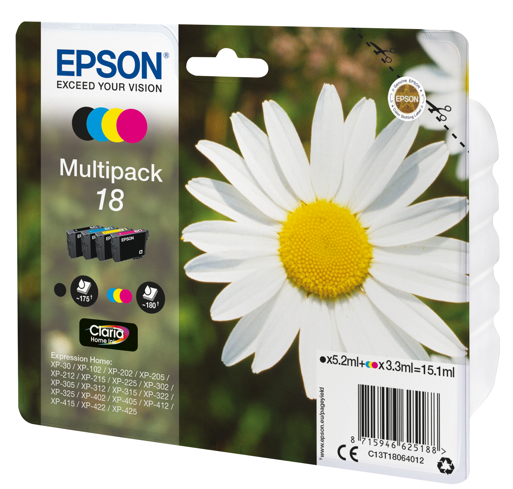 Epson Daisy 18 Tinta multipack de 4 cores Claria Home Margarida