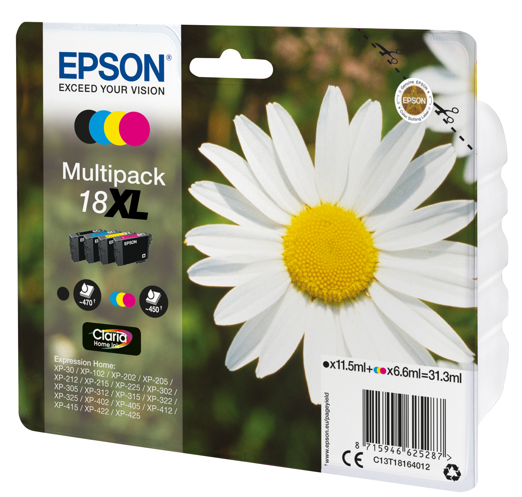 Epson Daisy 18XL Tinta multipack de 4 cores Claria Home Margarida