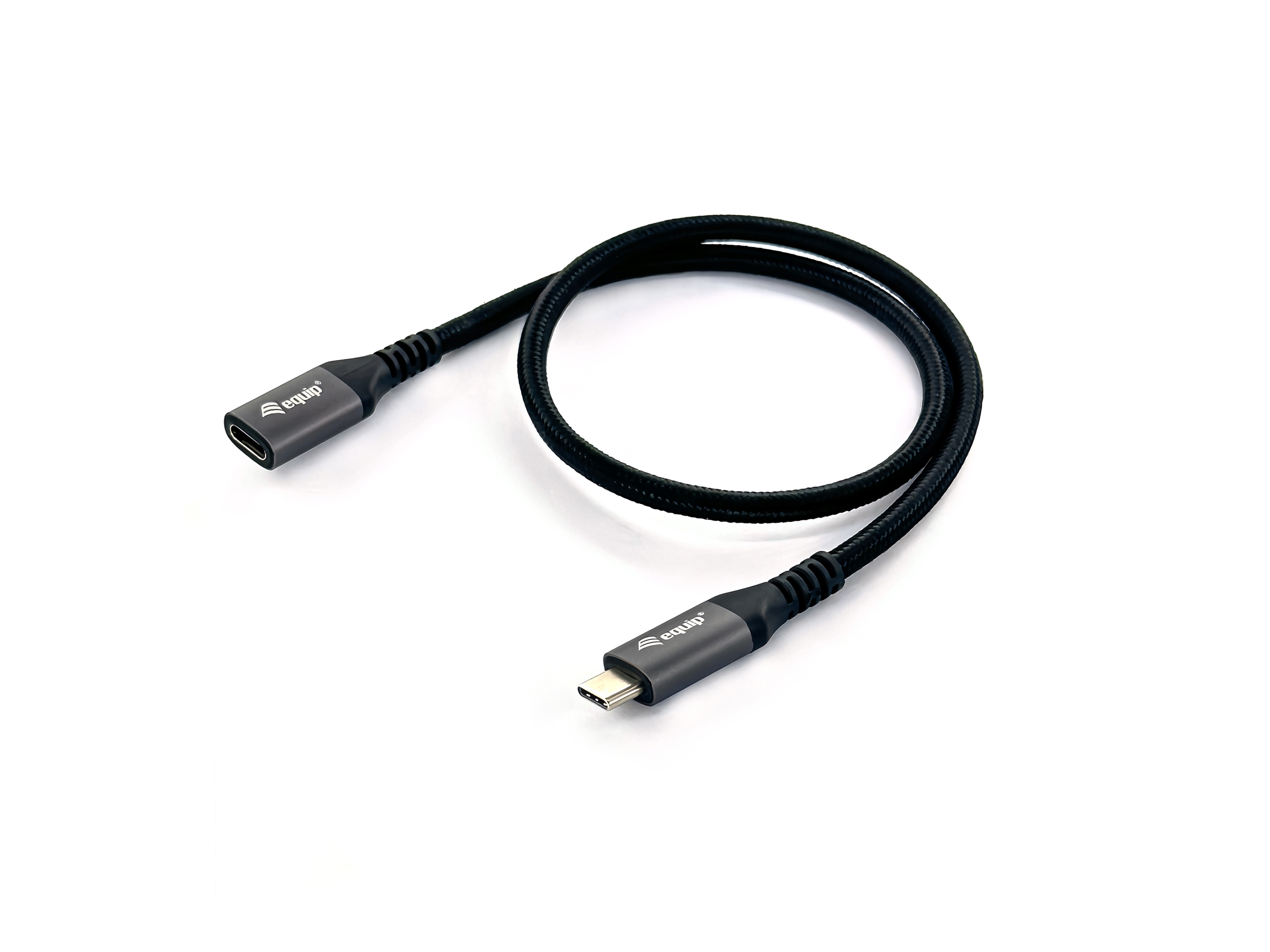 Equip 128370 Cabo de extensão USB 3.2 Gen 2 C para C, M/F, 0,5 m, 4K/60 Hz, 10 Gbps, preto