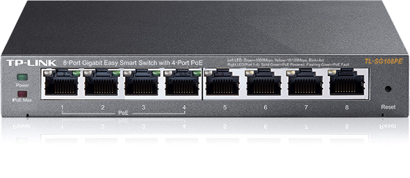 TP-LINK 8PORT GIGABIT 4XPOE 802.3AF TL-SG108PE