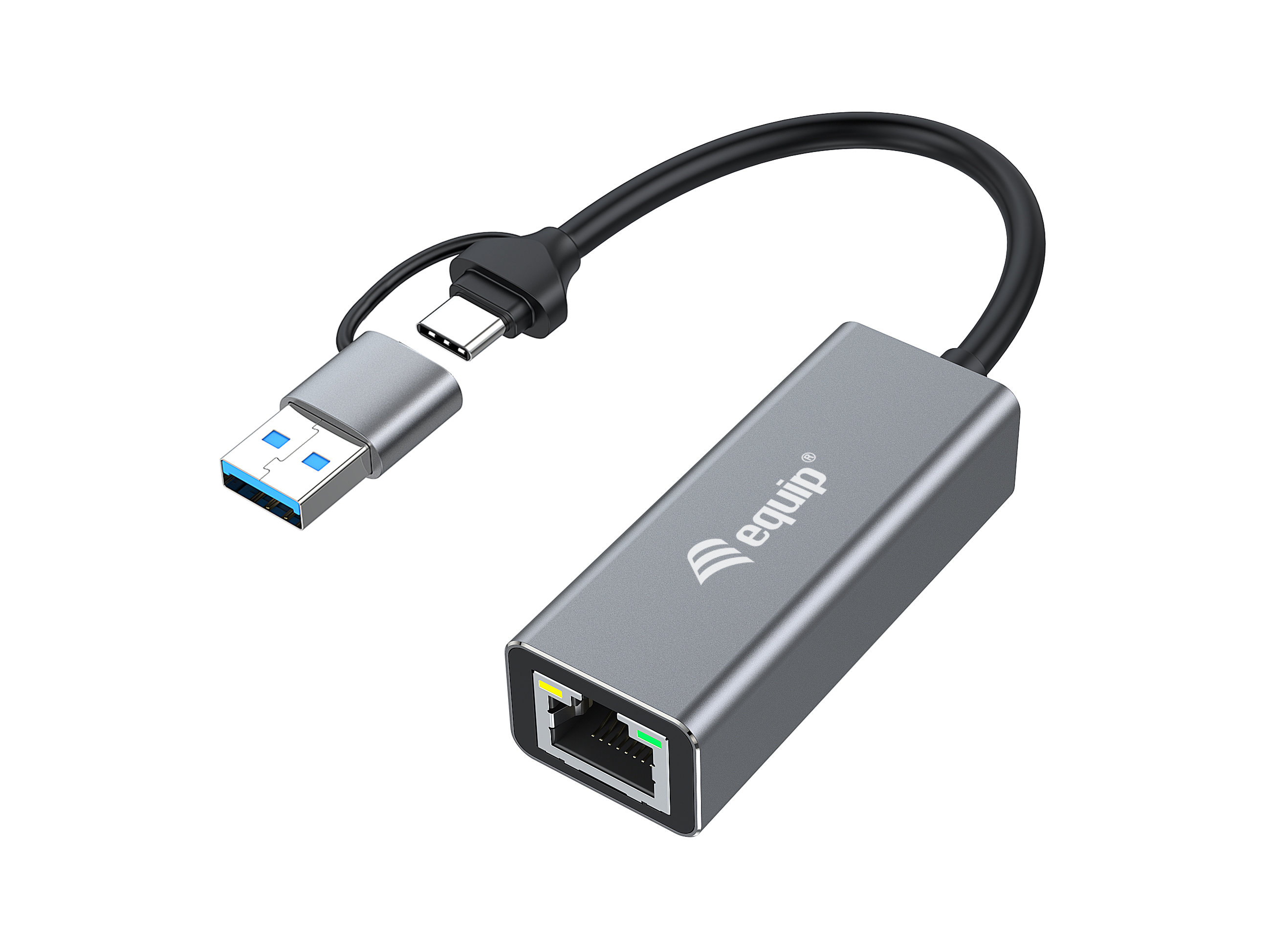 Equip Adaptador de rede USB-C para 2,5 Gigabit Ethernet (USB-C+A)