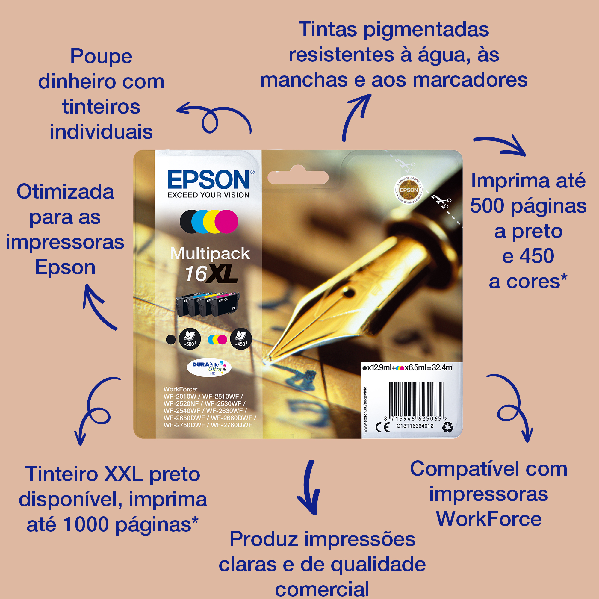 Epson Pen and crossword Singlepack Yellow 16 DURABrite Ultra Ink