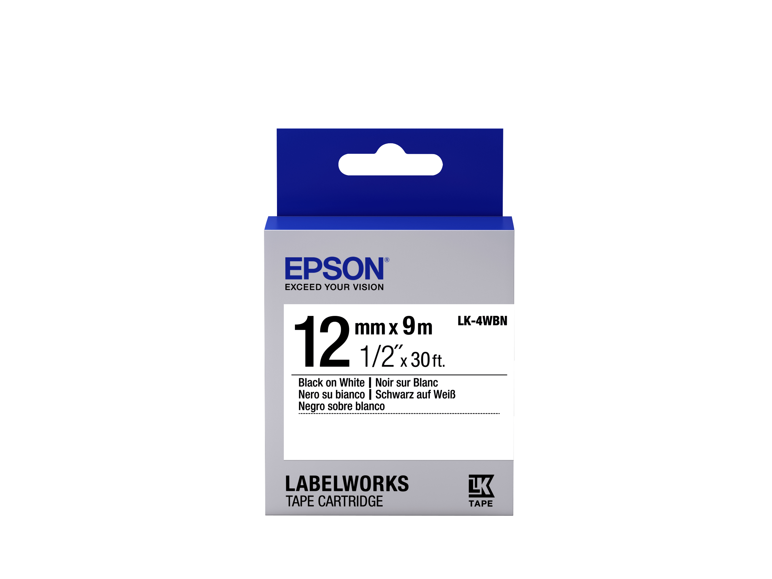 Epson Fita Padrão - LK-4WBN Std Blk/Wht 12/9