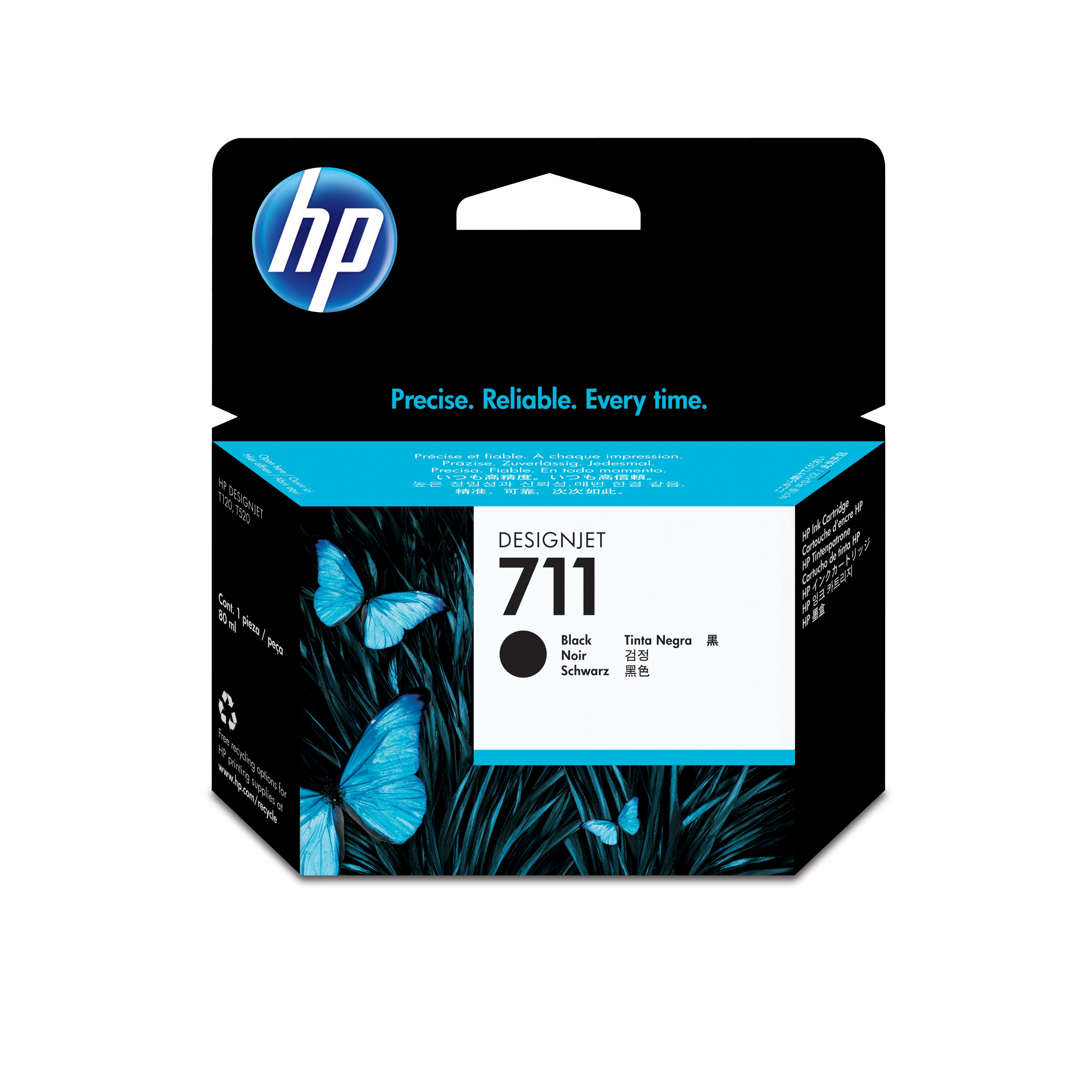 HP Tinteiro DesignJet 711 Preto de 80 ml