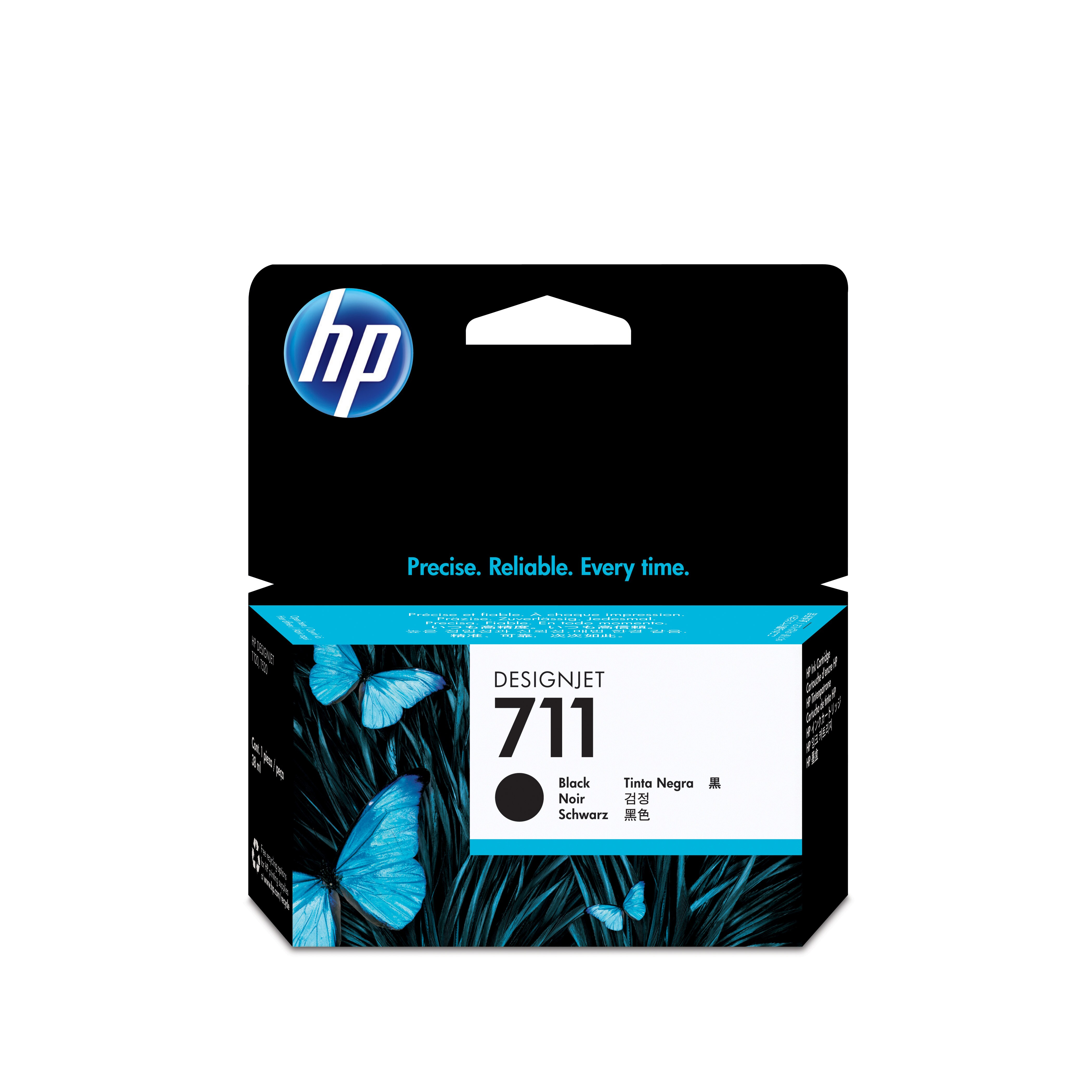HP Tinteiro DesignJet 711 Preto de 38 ml