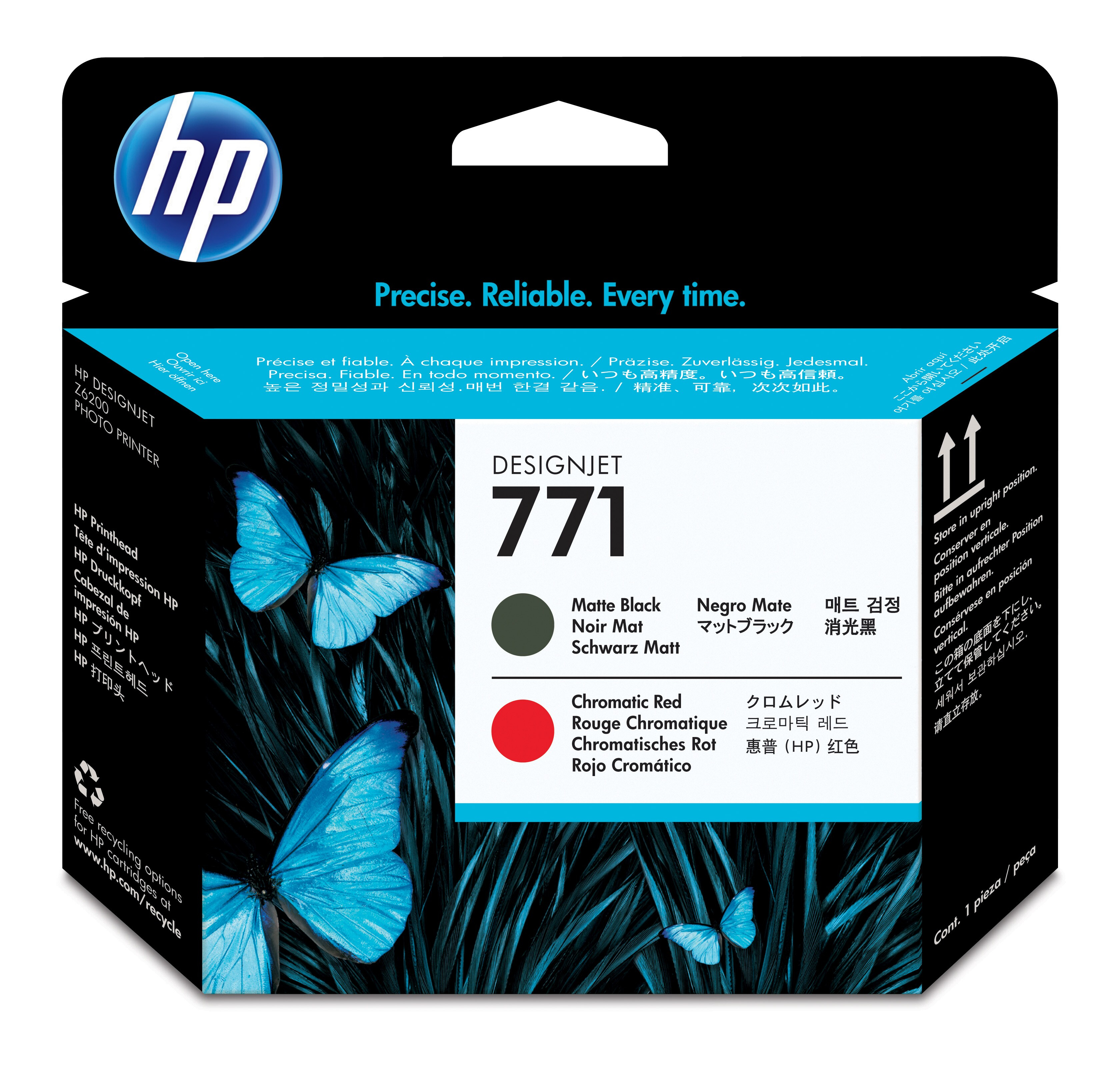 HP Cabeça de impressão DesignJet 771 Preto Mate/Vermelho Cromático