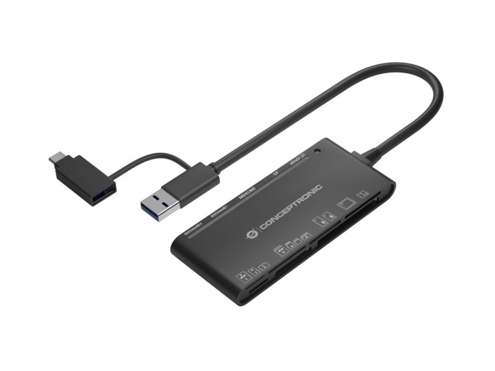 CONCEPTRONIC LEITOR CARTOES USB3 E USB-C 7 EM 1