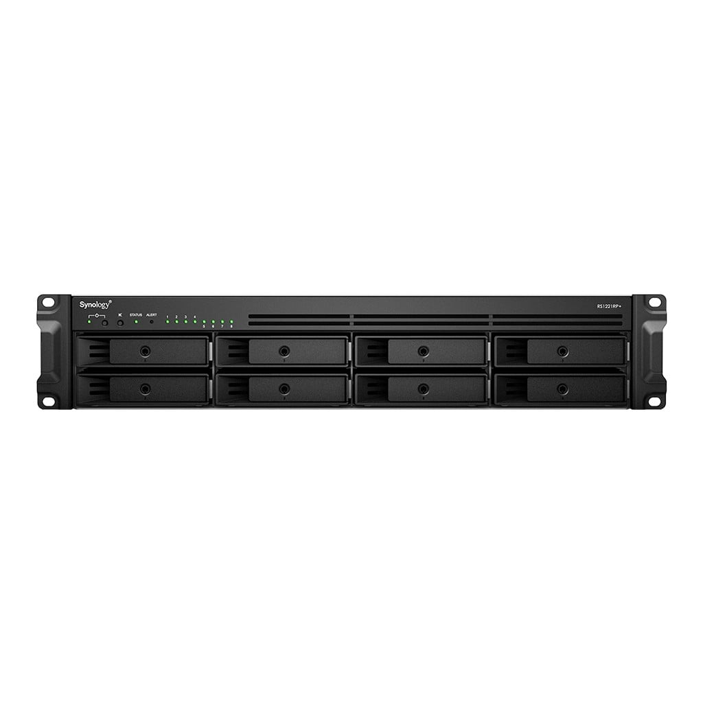 Synology RackStation RS1221RP+ - Servidor NAS - 8 baias - montável em bastidor - SATA 6Gb/s - RAID (expansão de disco rígido) 0, 1, 5, 6, 10, JBOD, 5 hot spare, 6 sobressalentes, reserva 10, 1 reserva - RAM 4 GB - Gigabit Ethernet - iSCSI assistência