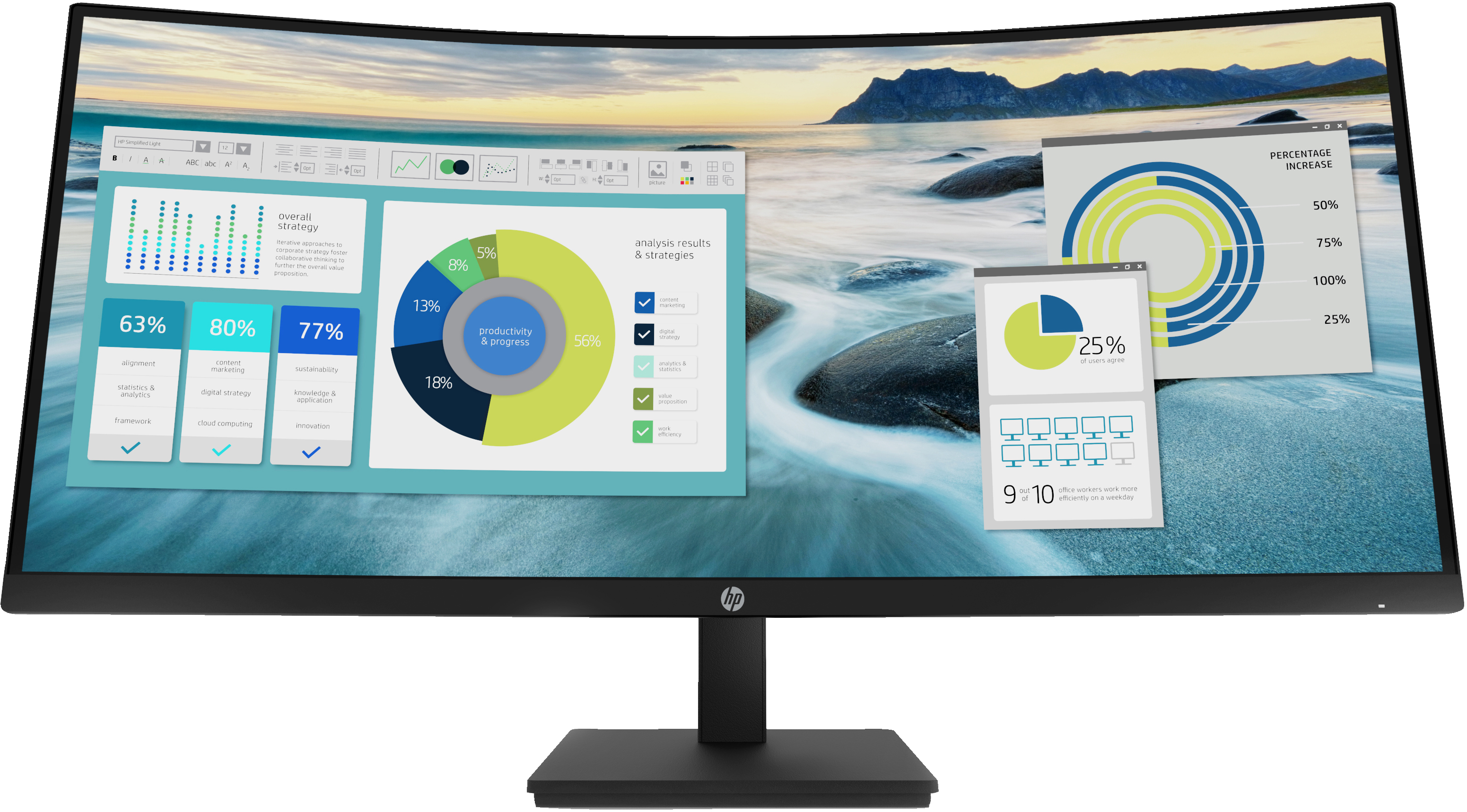 HP Monitor curvo WQHD P34hc G4 com USB-C