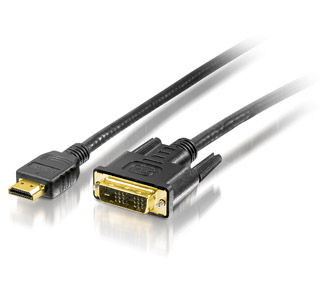 EQUIP CABO HDMI TO DVI TRIPLE SHIELDING & GOLD FLASH 2MT