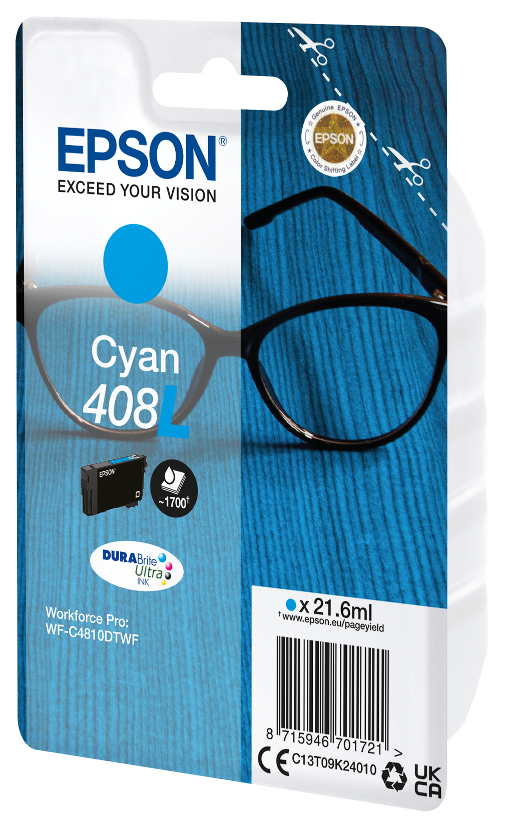 Epson 408L Conjunto individual ciano DURABrite Ultra Óculos