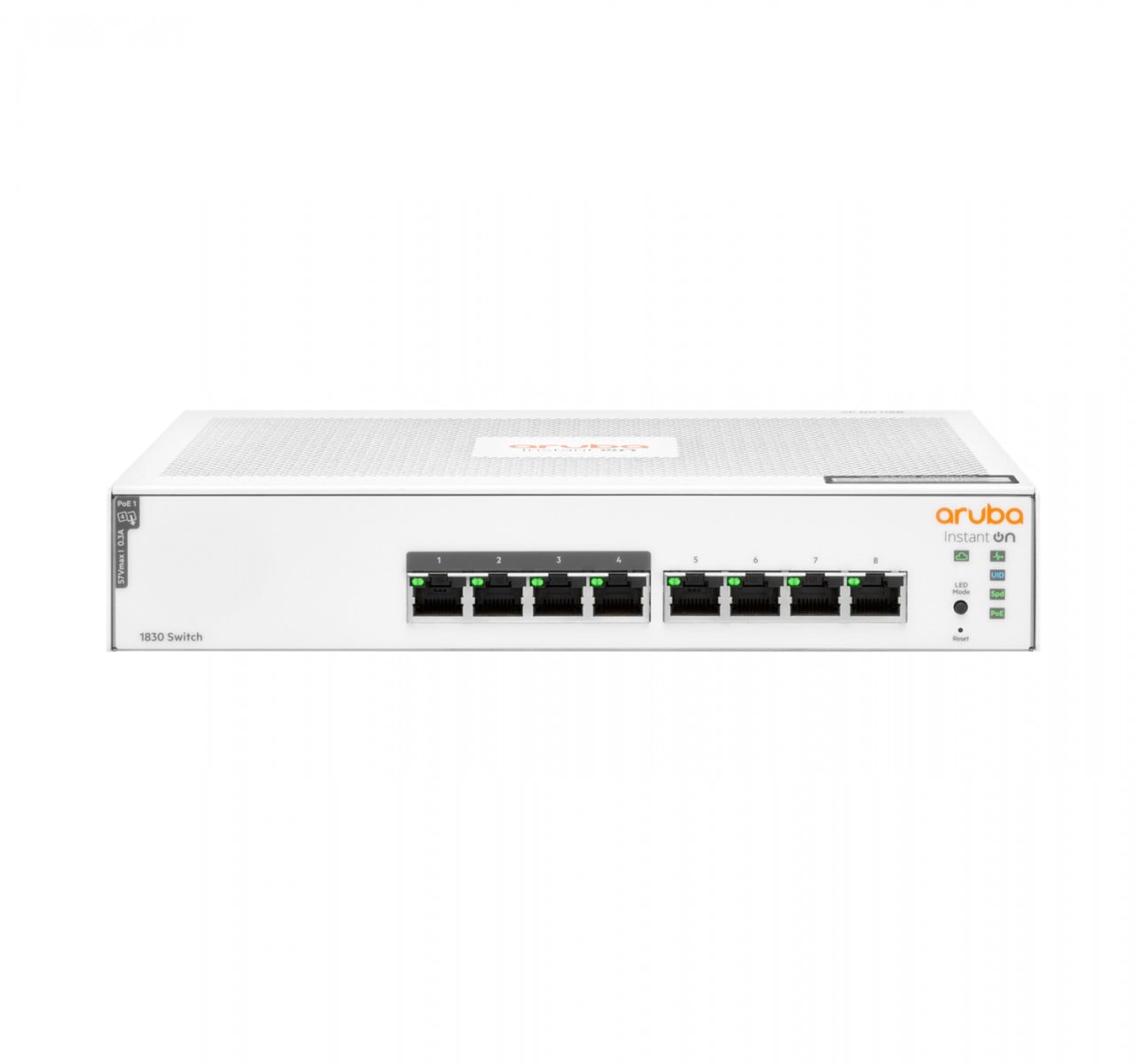 HPE Networking Instant On 1830 8G 4p Class4 PoE 65W Switch - Interruptor - inteligente - 4 x 10/100/1000 + 4 x 10/100/1000 (PoE+) - desktop, montável em trilho - PoE+ (65 W)