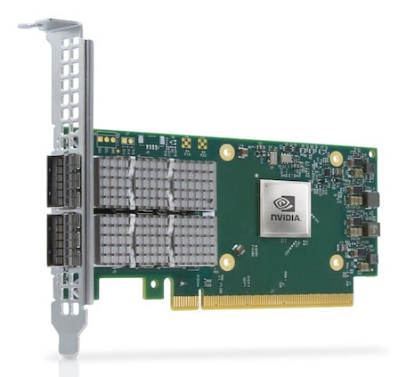 NVIDIA ConnectX-6 Dx EN - Cripto desativado com Boot Seguro - adaptador de rede - PCIe 4.0 x16 - 100 Gigabit QSFP56 x 2