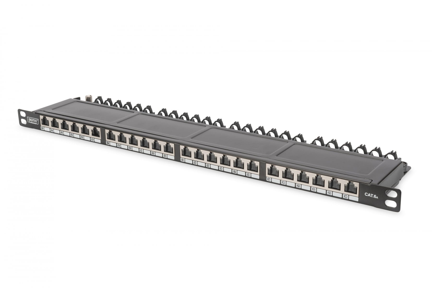 DIGITUS PATCH PANEL 19" 24P CAT6A 0.5U BLINDADO PRETO