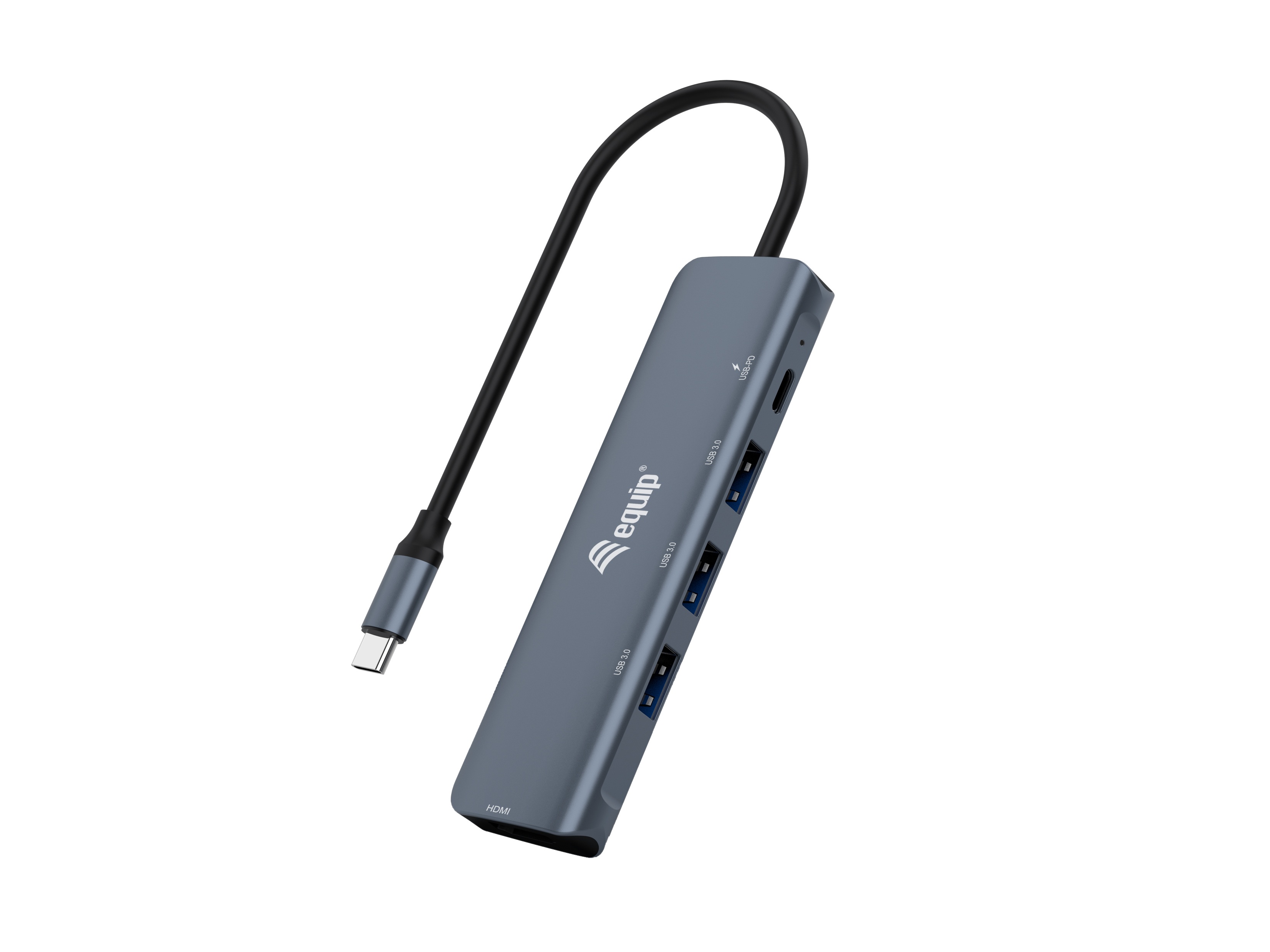 Equip Adaptador multifuncional USB-C 5 em 1, HDMI, USB 3.2 GEN1, 100W USB PD