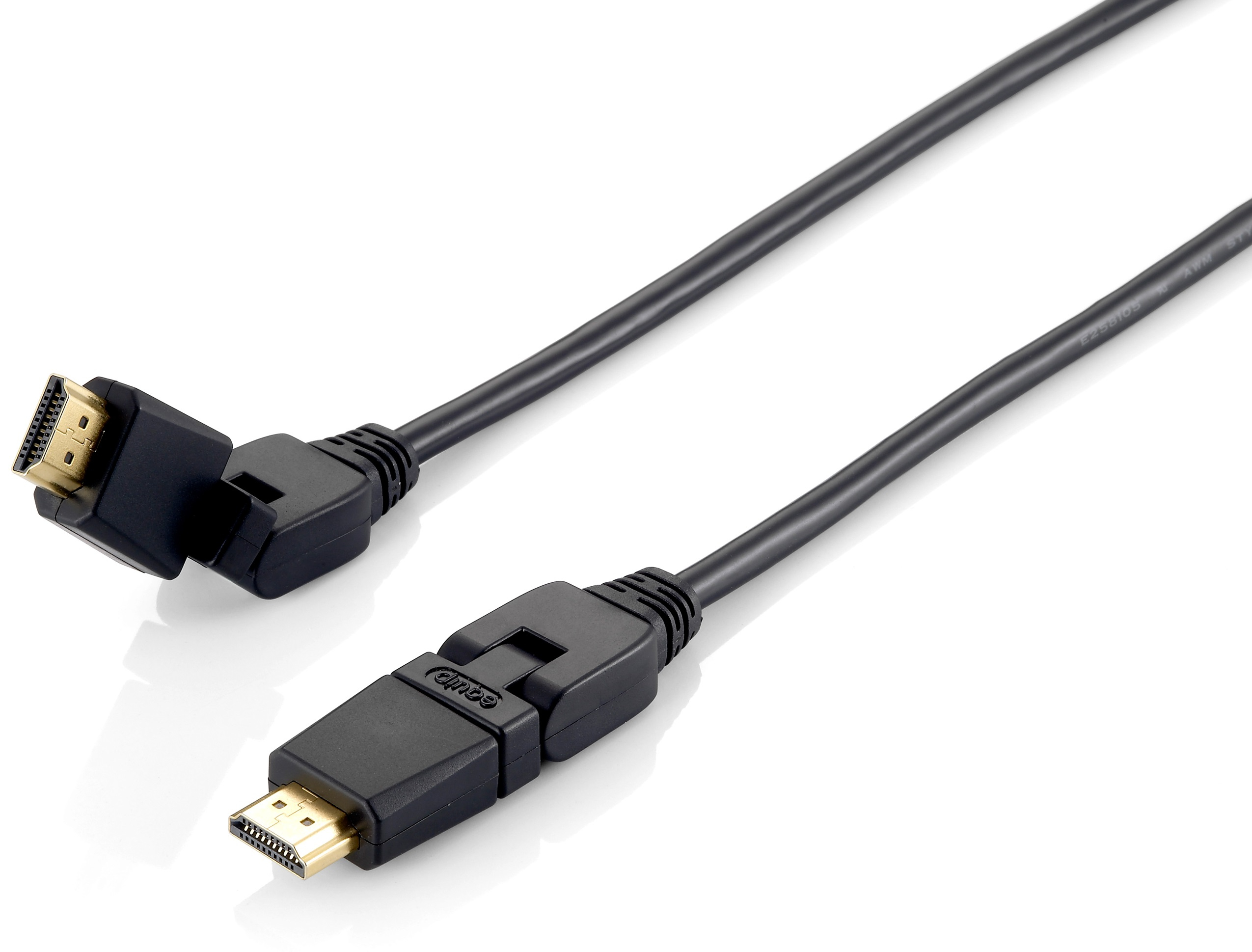 Equip 119361 Cabo HDMI 2.0 giratório, 1,0 m, ficha giratória, 4K/60 Hz